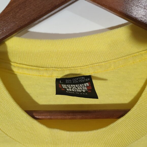 Vintage 90s "I've Got the Spirit" Yellow Large T-Shirt Single Stitch Made in USA - Picture 4 of 8